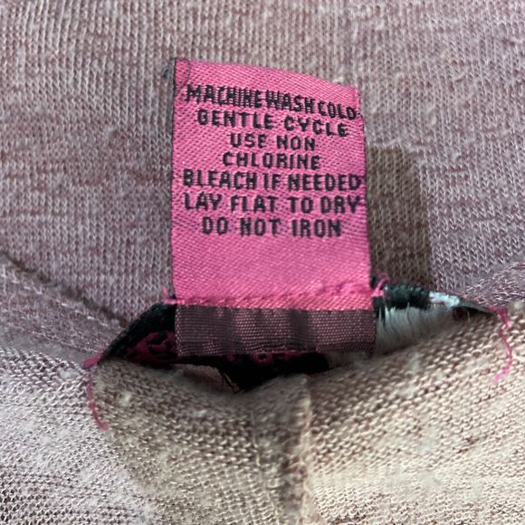 Womens Sweater M Mauve Zipper‎ V Neck Stretch Top Knit Dolman Demanding - Picture 4 of 4